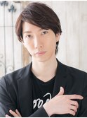 20代30代ビジネス斜めバングダークアッシュショートX草加