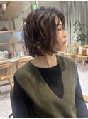 春カラー ボブパーマ