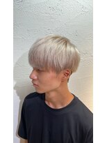 アジールヘア 所沢プロペ通り店(agir hair)&nbsp;メンズハイトーンブリーチホワイトベージュブロンド所沢