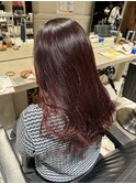 チェリーレッド20代30代髪質改善ハイライトインナーカラー