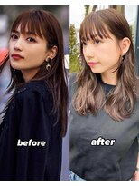 ノラ ヘアーサロン(NORA HAIR SALON)&nbsp;ナチュラル小顔前髪あり後れ毛サイドバング結べるボブくびれヘア
