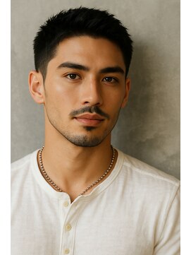 にもう ブルーブラック & スパイキーショート フェザーパーマ SM4