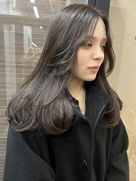 ヌープヘアーアイス(NUUP.hair ici) 夏◎ブリーチなしパープル艶髪！大人レイヤーロング