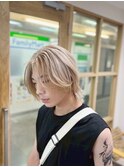 メンズシャドールーツ・センターパート・ハイトーンカラー