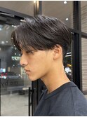 毛流れセンターパートニュアンスパーマカルマヘアメンズパーマ