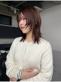 レイヤーカット/レッドブラウン/ハッシュカット