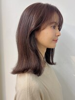 ガーデン 銀座(GARDEN)&nbsp;ミディアムレイヤー ミディアムヘア モーブブラウン 顔まわり