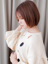 カバーヘア ブリス 戸田公園西口店(COVER HAIR bliss)&nbsp;美髪オレンジベージュ艶感ストレート丸みボブZ戸田公園20代30代