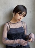 ダークアッシュ似合わせカットアンニュイメンズライクショート
