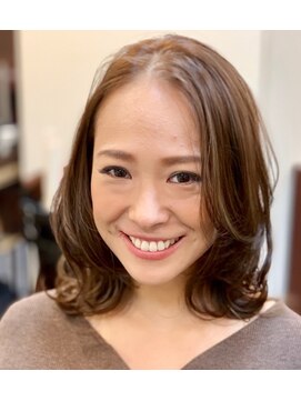 ヘアサロン ルネ 経堂店(Rene) かき上げセミディ☆ハイライト立体カラー