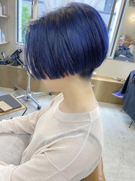 マロウ(mallow) 《花屋併設》ダブルカラー ブルー@20代30代40代@ケアブリーチ