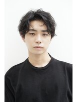 黒髪×アップバング×ニュアンスパーマ[表参道/青山/渋谷]