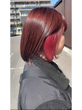 リドルヘアー 石井町店(Riddle HAIR) インナーイヤリングカラーピンクダブルカラーブリーチ