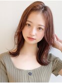 前髪 アンブレラカラー こなれミディ イメチェン ウェーブパーマ
