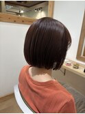 レッドブラウンカラー☆重めボブ☆宿里沙也香