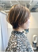◇大人可愛い20代30代40代50代前下がりショートボブ丸みショート