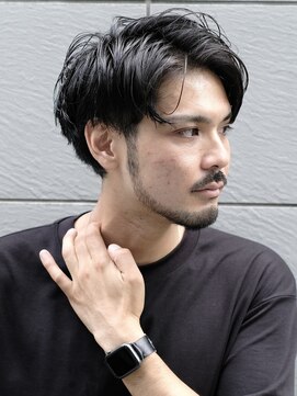 インセプション 銀座(INCEPTION) センターパート/スペインカールニュアンスパーマ/ダークアッシュ