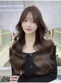 大人くびれ韓国風レイヤーロング