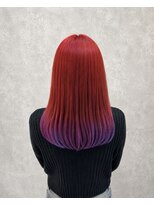 エニル 春日部店(enil) ◎個性が光る!鮮やかレッドヘアー×ラベンダー裾カラー◎