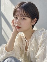 ノア 三宮店(NOA)&nbsp;【NOA】丸みショート×シースルーバング×艶ブラウン