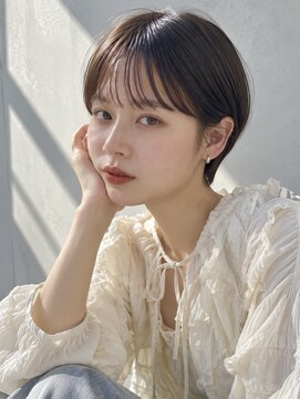 ノア 三宮店(NOA) 【NOA】丸みショート×シースルーバング×艶ブラウン