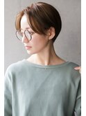 大人可愛い20代30代40代黒髪前下がりショートボブ丸みショート◎