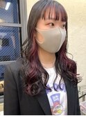 レッドカラー/インナーカラー/ケアブリーチ/前髪インナーカラー