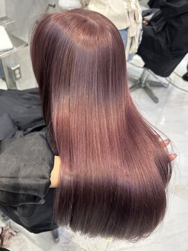 サイン 渋谷(SIGN) 黒髪グレーベージュレイヤーロング前髪パーマ