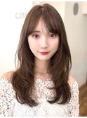 美髪レイヤーカット/顔まわりレイヤー/くびれミディアムレイヤー