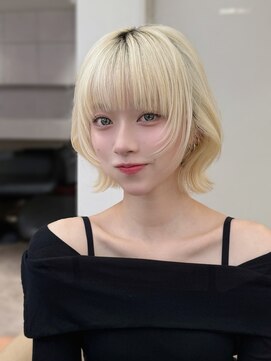 ロンドソレイユ 池袋(Lond soleil) ミニウルフレイヤーカット顔周り前髪韓国ミディアムロング/池袋