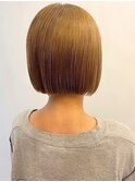 切りっぱなしボブ/ベージュ/ダブルカラー