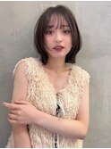  くすみベージュ/ボブ/前髪/レイヤー/髪質改善/縮毛矯正/大宮