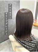 グロスカラー×オリーブグレージュ
