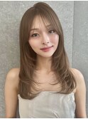 暗髪/クラゲヘアー/ココアベージュ/小顔(新潟/万代)