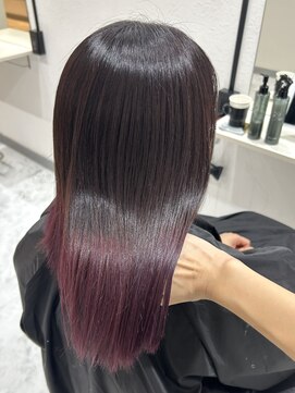 グラデーションカラー/カシスピンク/ブリーチ/髪質改善