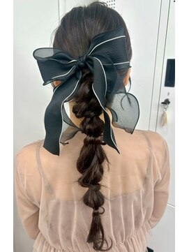 スタイル 横浜(STYLE) 結婚式お呼ばれ編みおろし／ビックリボンヘアセット/アレンジ