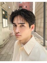 メンズヘア ガーデン 銀座(Men's hair GARDEN)&nbsp;センターパートスパイキーショートフェザーパーマダークアッシュ