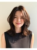 フェミニンミディアムレイヤー/大人レイヤー