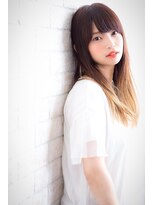 ヘアーアートシフォン 川口東口店(hair art chiffon) 斜めバングのアシンメトリー感で小顔重めスタイルヘア川口