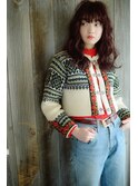 グレージュ ひし形シルエット ロブ エアリー