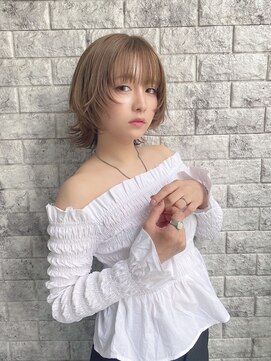 リアイス(Re:ICE) ミニウルフ/くすみブルー/流れるレイヤー/インナーハイライト