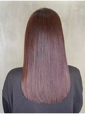20代30代大人可愛い髪質改善カラーストレートレッド透明感