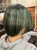 フリー(Free)&nbsp;マットハイライト/緑色メッシュカラー/グリーンカラー