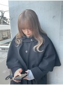 切りっぱなしボブ エアリーロング 美髪ピンクブラウン
