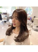 髪質改善×かわいい顔まわり/韓国風レイヤー/梅田美容院