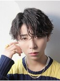 波巻きツイスパセンターパート/アッシュブラック