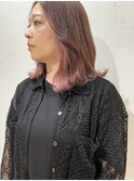 ブリーチ2回~インナーピンクベージュシアーカラーセミディ池袋
