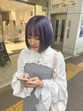 アッシュ 立川店(Ash) ボブ×パープル