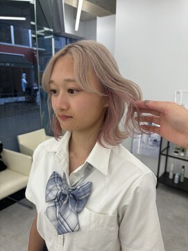 ブラウン(Brown) #haru ホワイトベージュ×ペールピンクインナーカラー