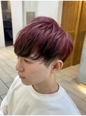 メンズ ブリーチ デザインカラー ピンク 横浜